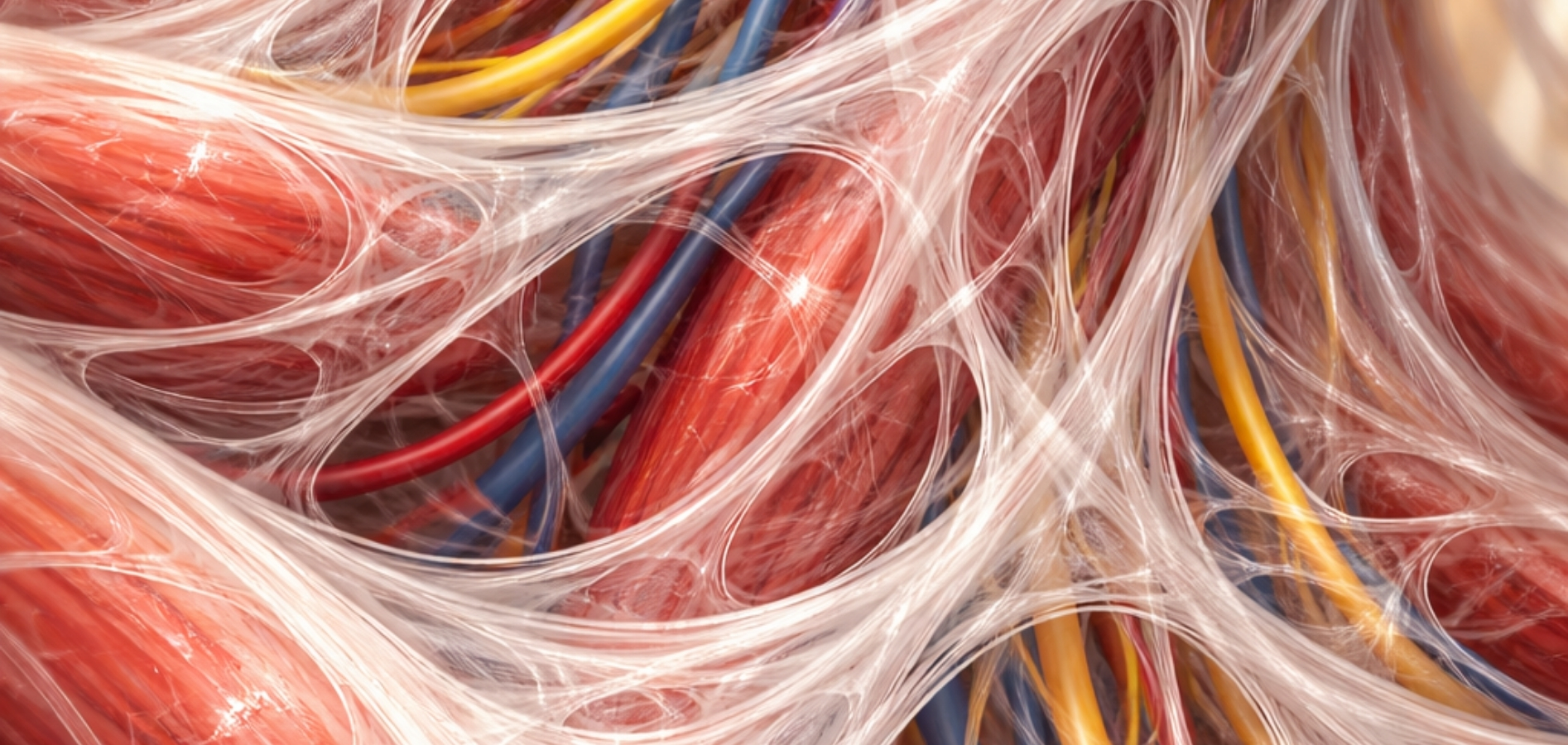 Zdravá, pružná fascie s volným tokem tekutin a přirozenou elasticitou tkáně. 